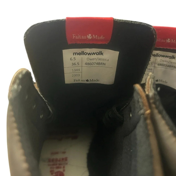 Mellow  Walk women’s 6.5 NEW steel toed Canada approved high tops brown leather - Picture 9 of 9